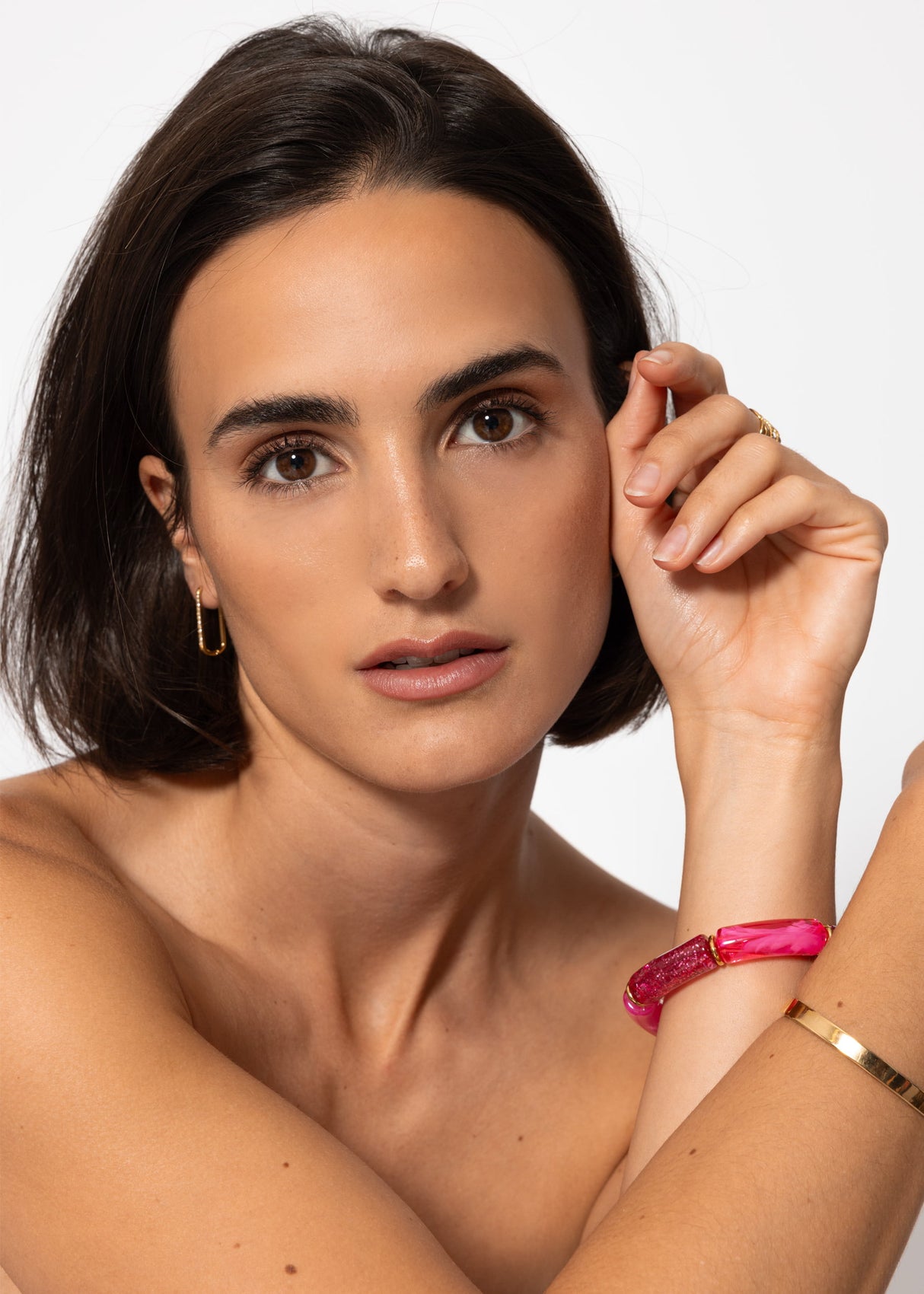 Bracelet with pearls - pink