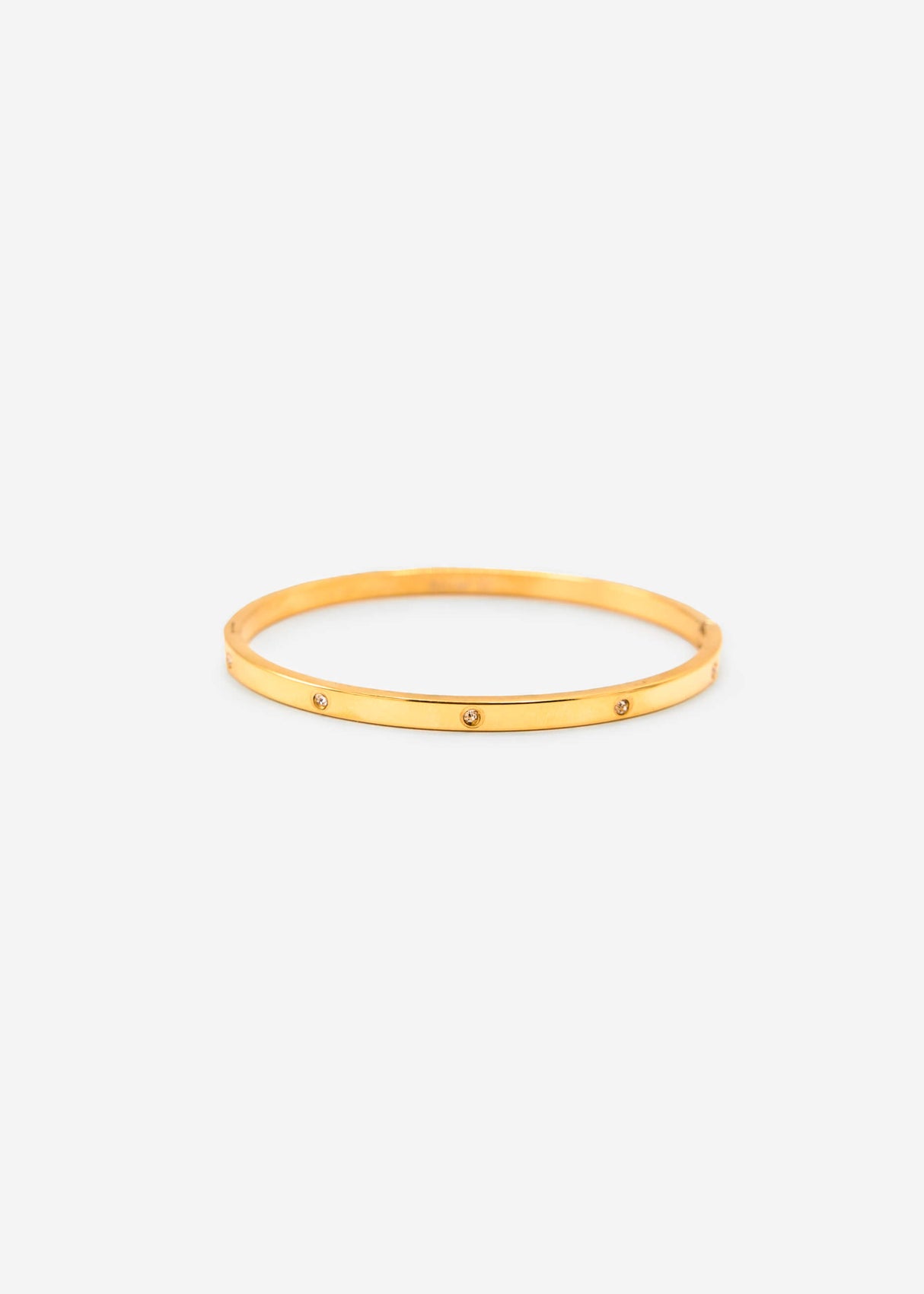 Bangle with glitter stones - gold
