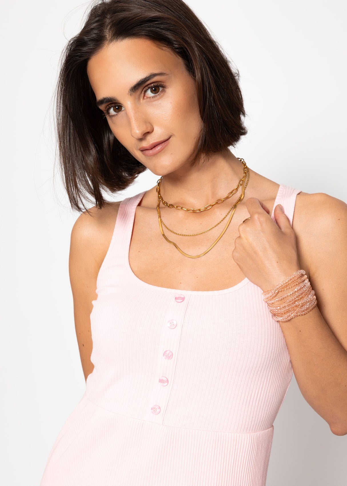 Cotton jersey dress - pink