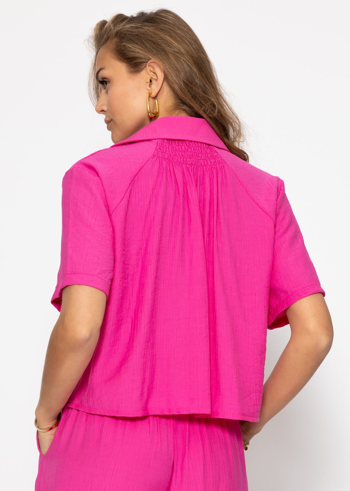 Blouse in crincle optics - pink