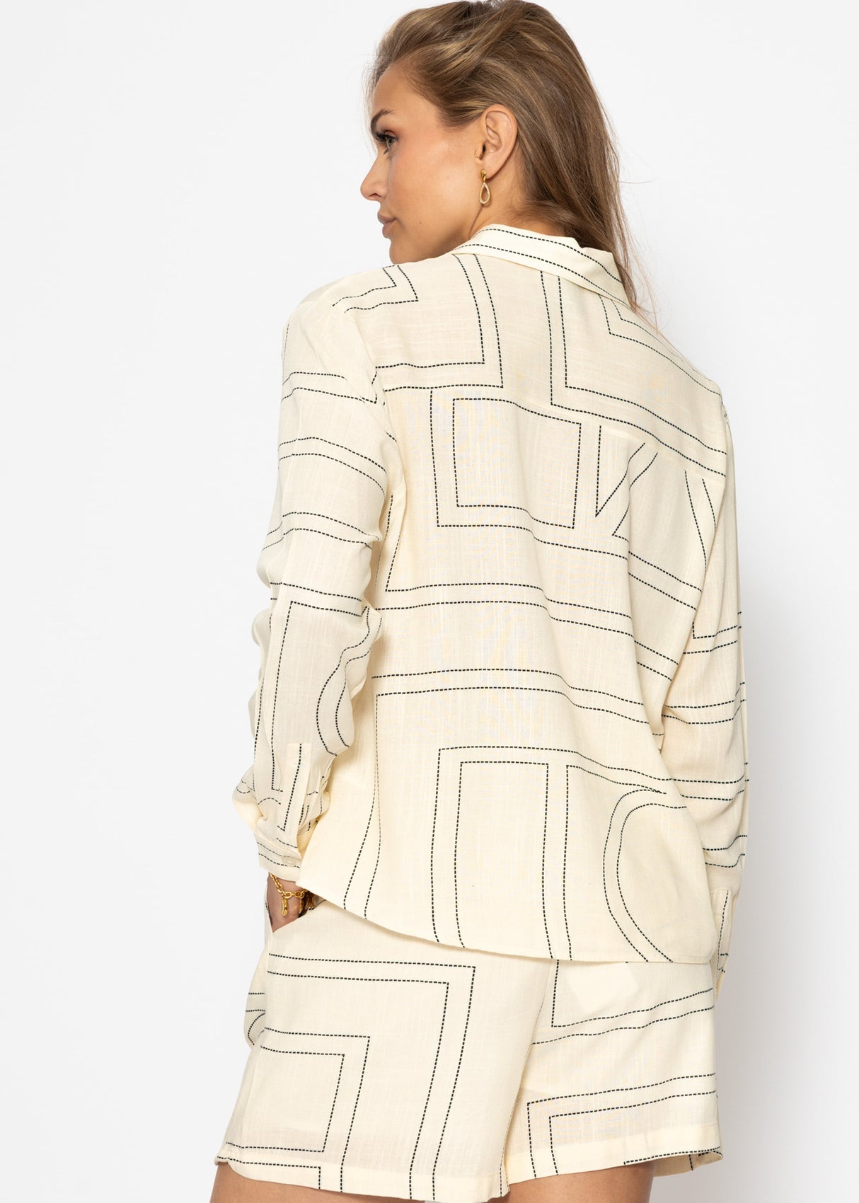 Bluse mit Print - creme