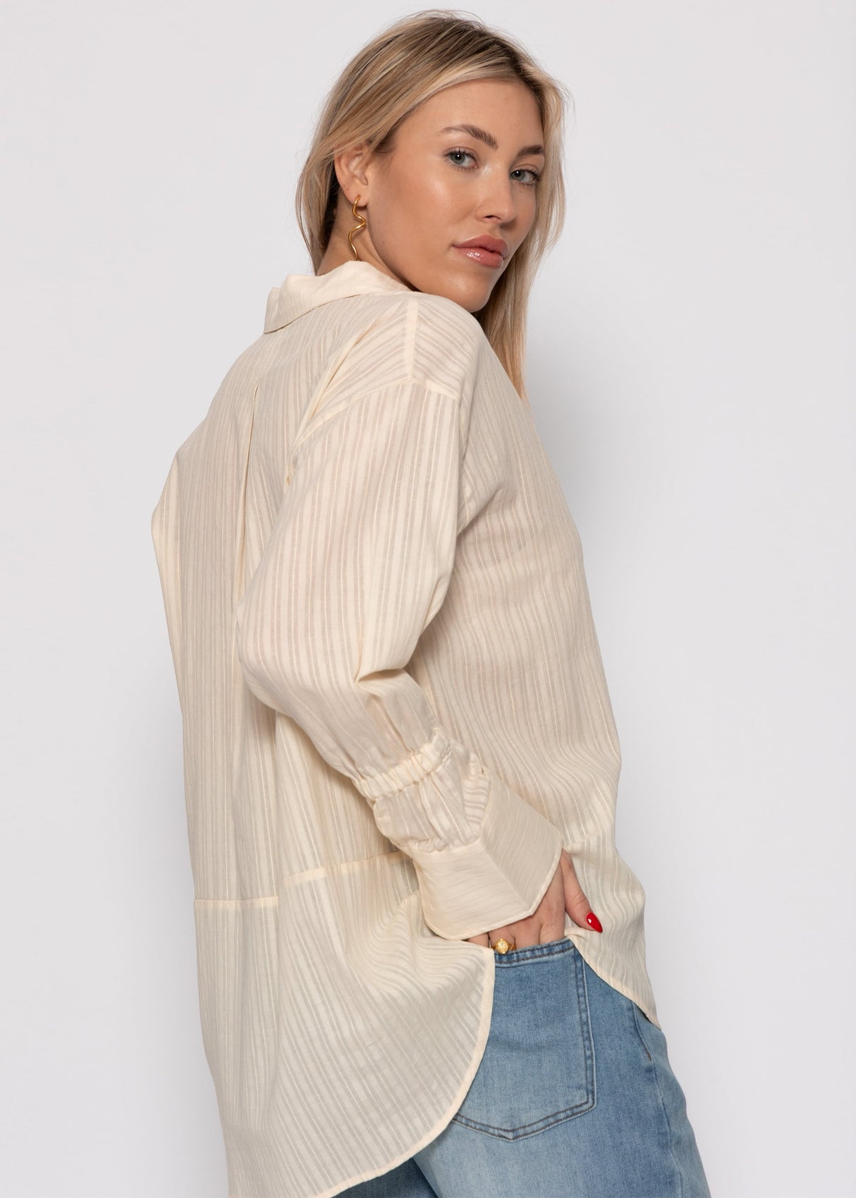 Blouse with sleeve details - butter yellow