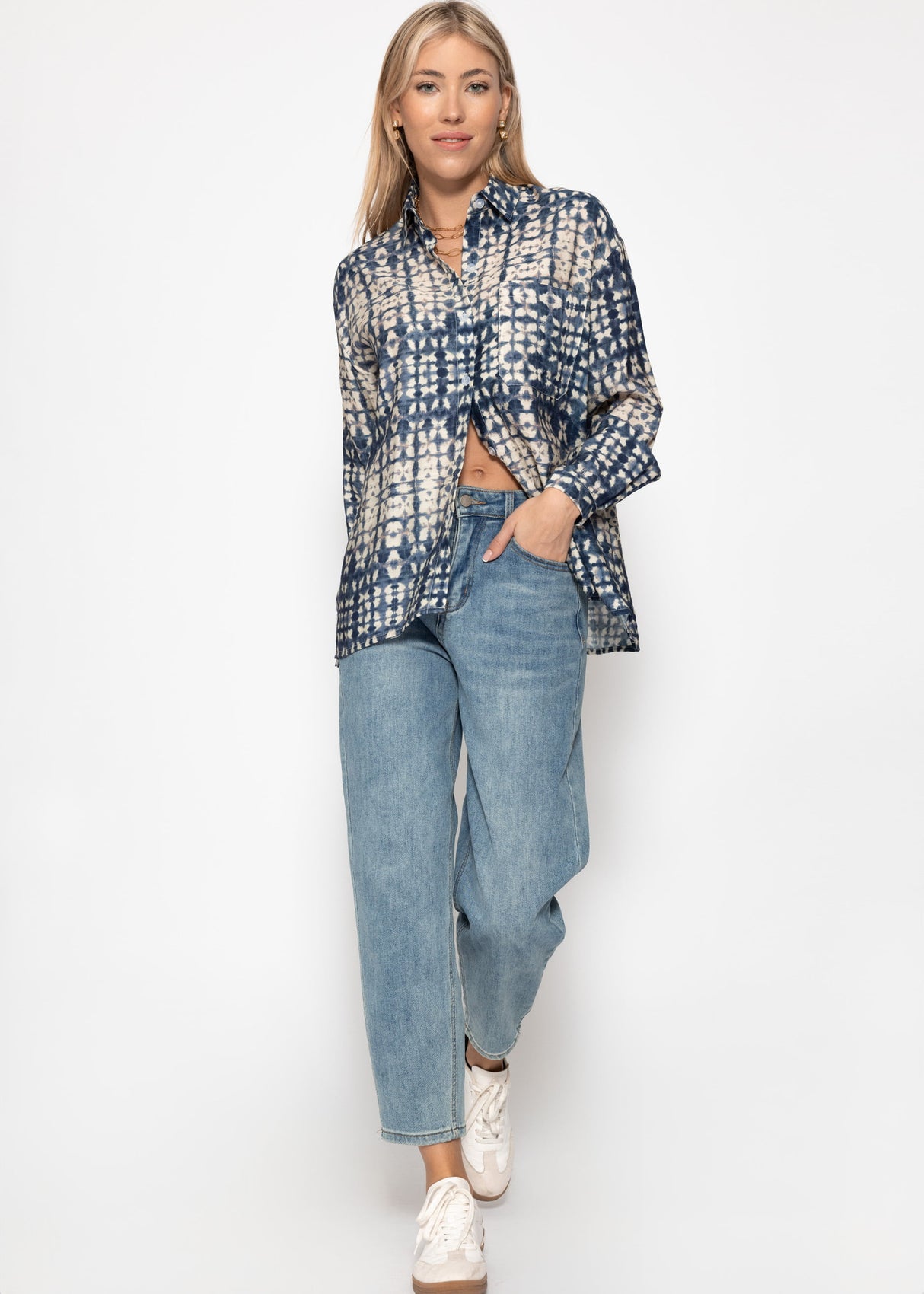 Blouse with print - blue