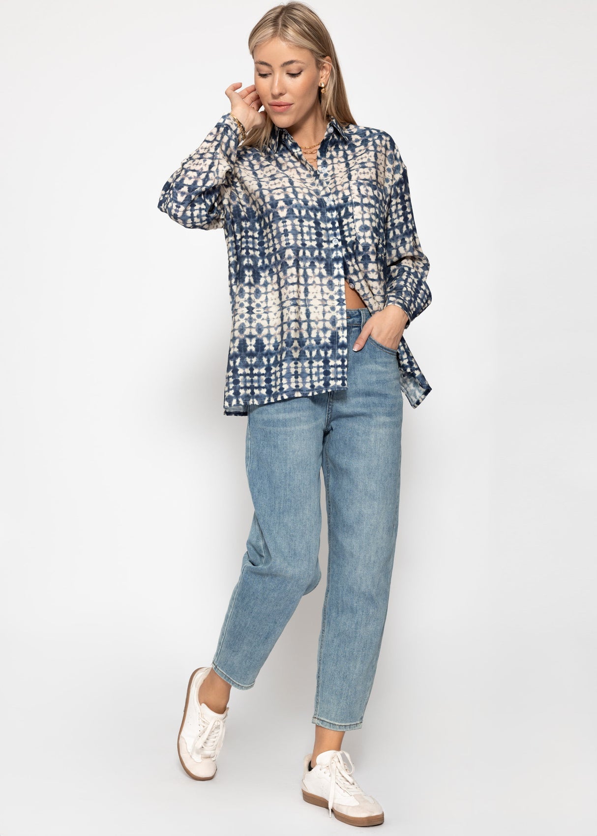 Blouse with print - blue