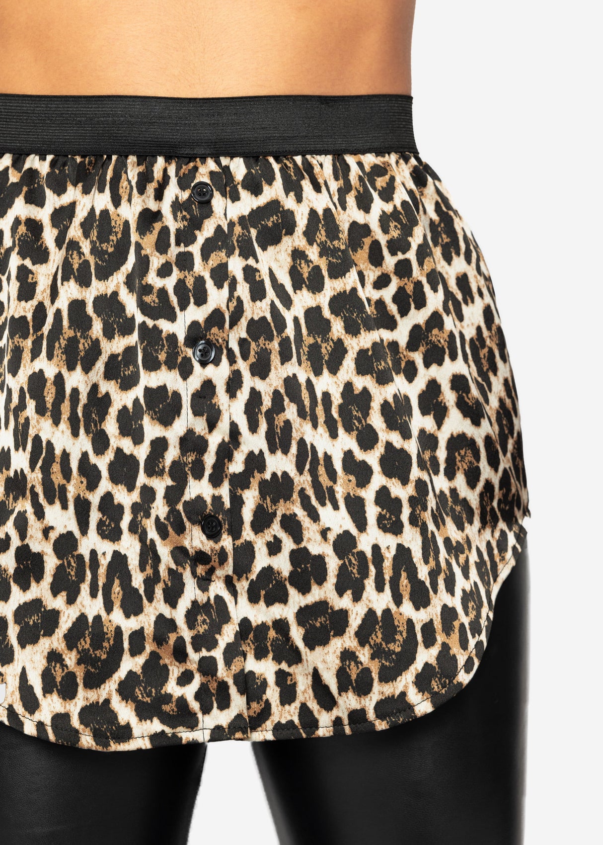 Blouse skirt with leopard print - brown