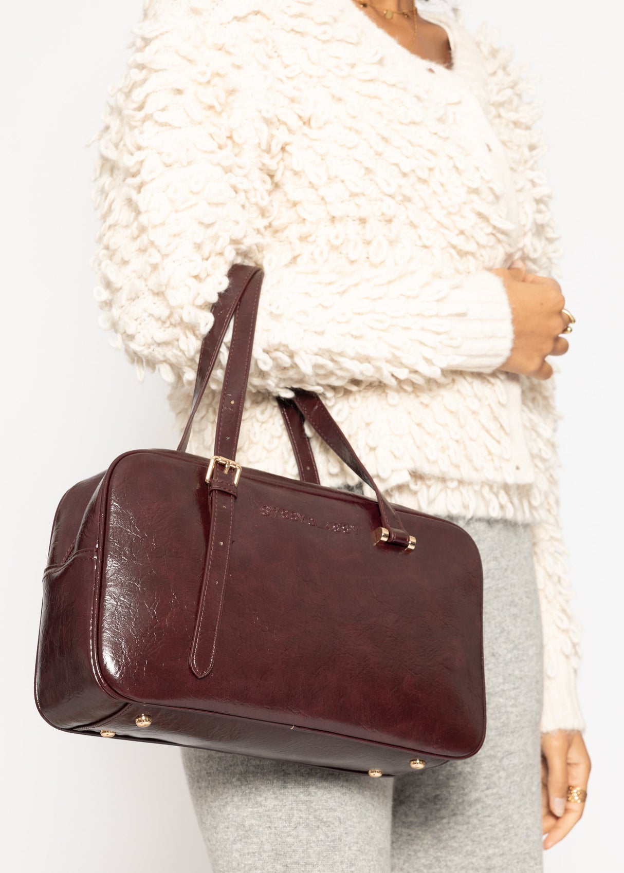 Bowlingtasche aus Kunstleder - burgundy