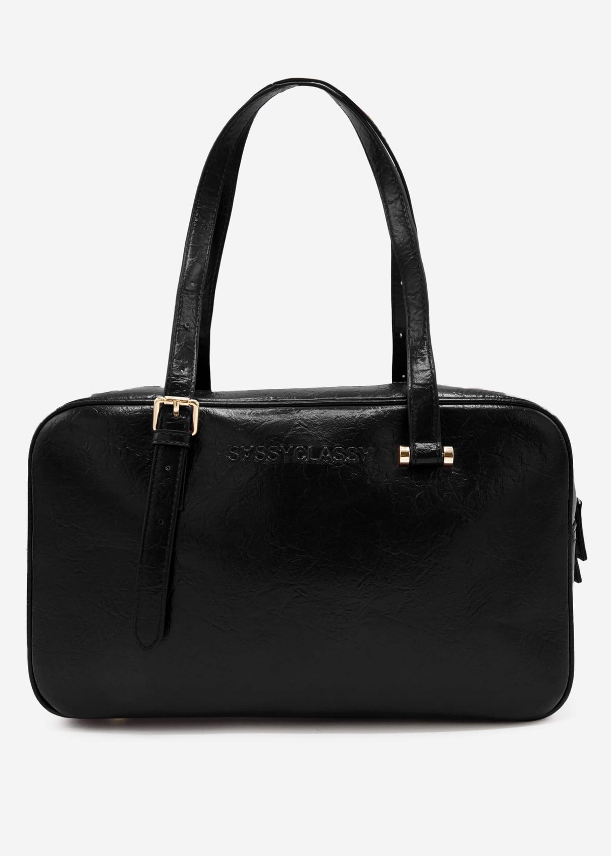 Bowling bag made of synthetic leather - black