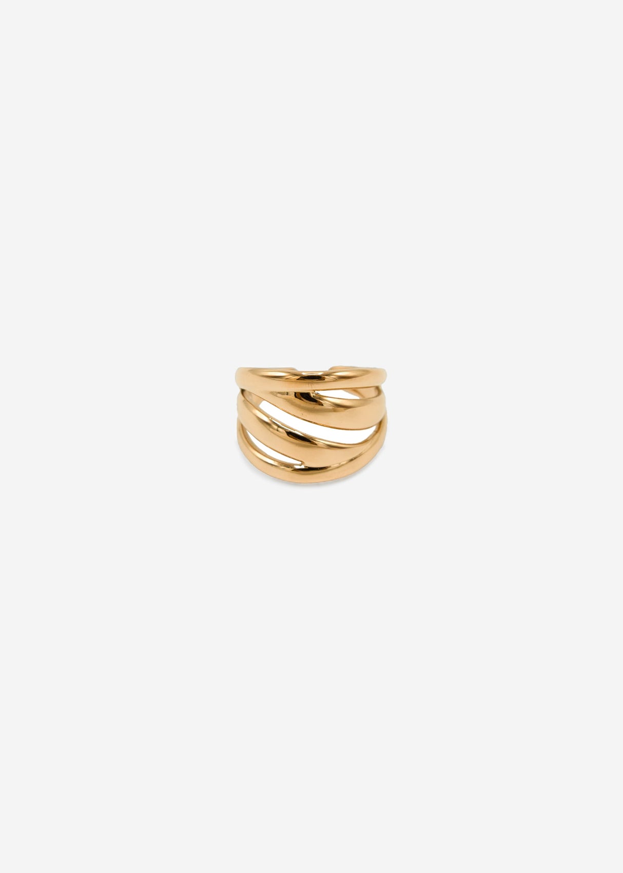 Breiter, verschlungener Ring - gold