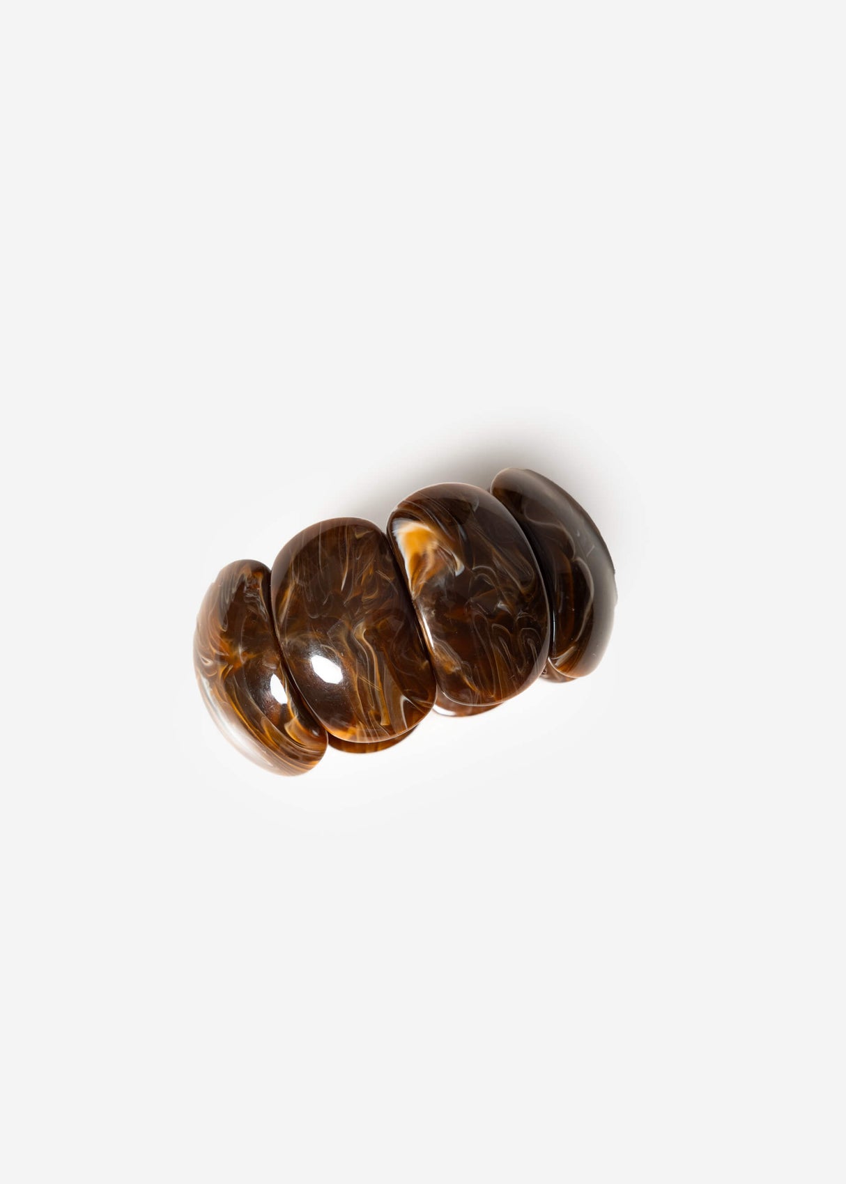 Wide elastic bracelet - dark brown
