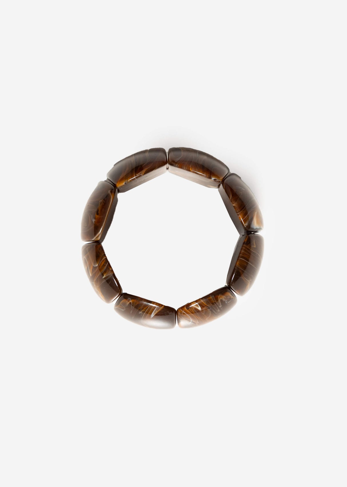 Wide elastic bracelet - dark brown