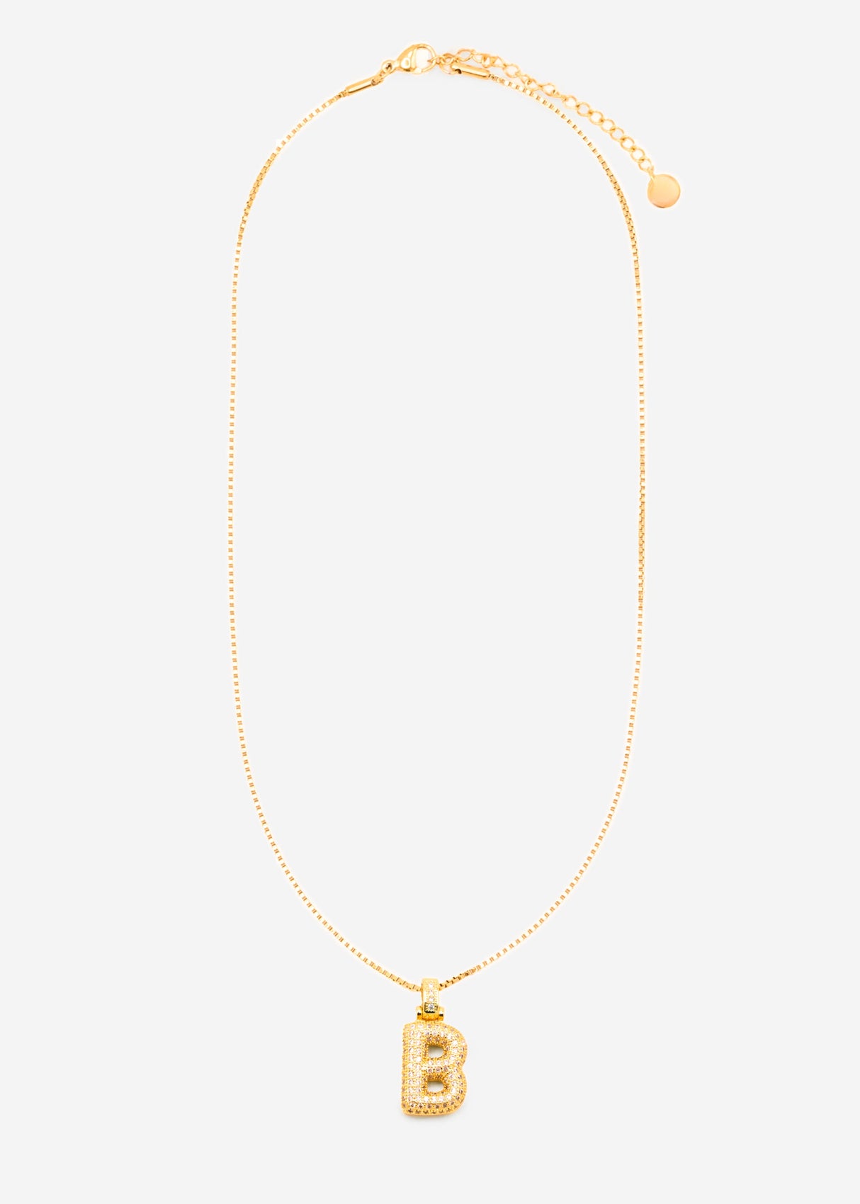 Letter necklace - B - gold
