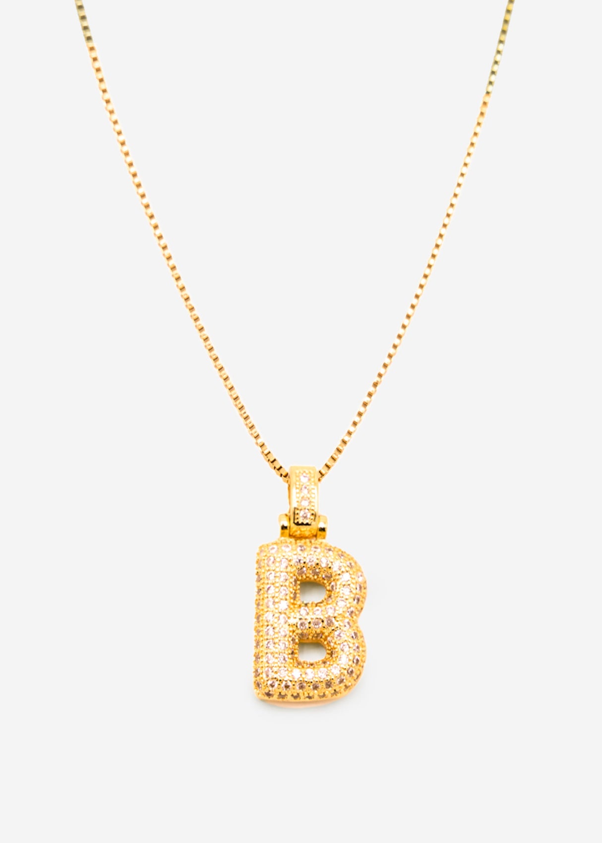 Letter necklace - B - gold