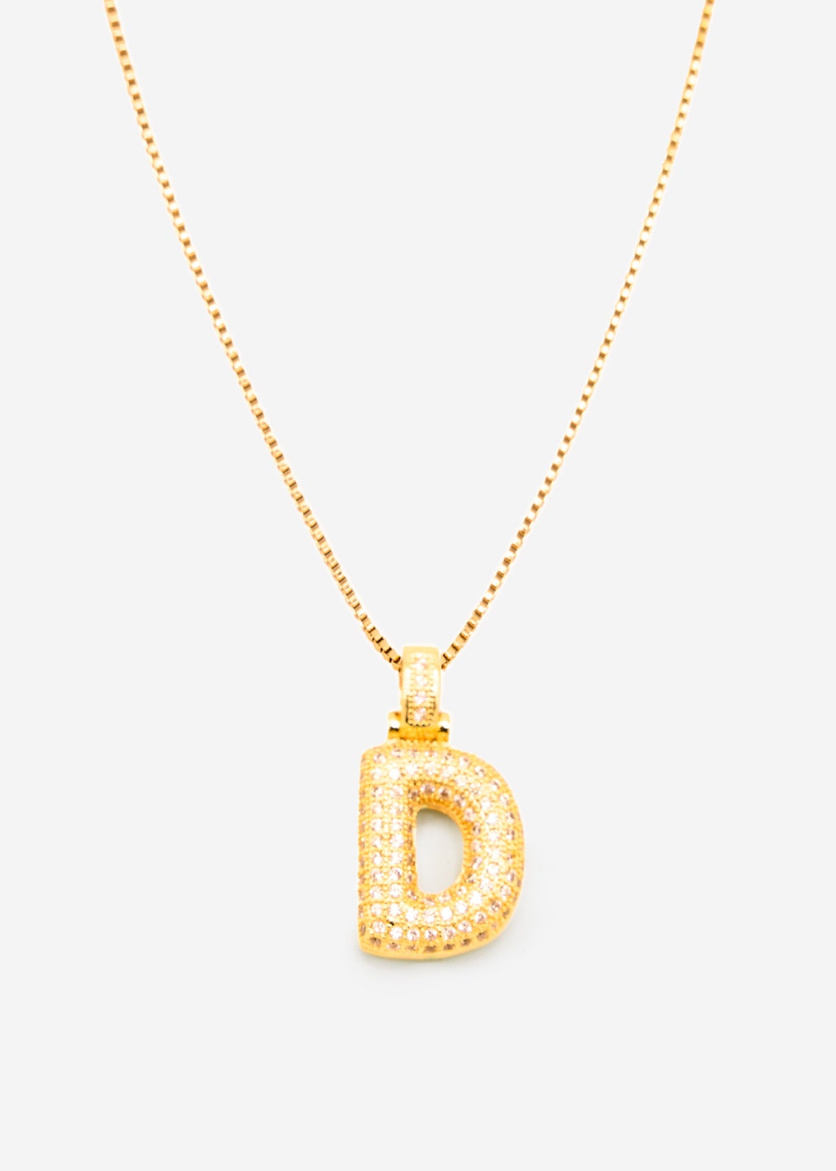 Letter necklace - D - gold