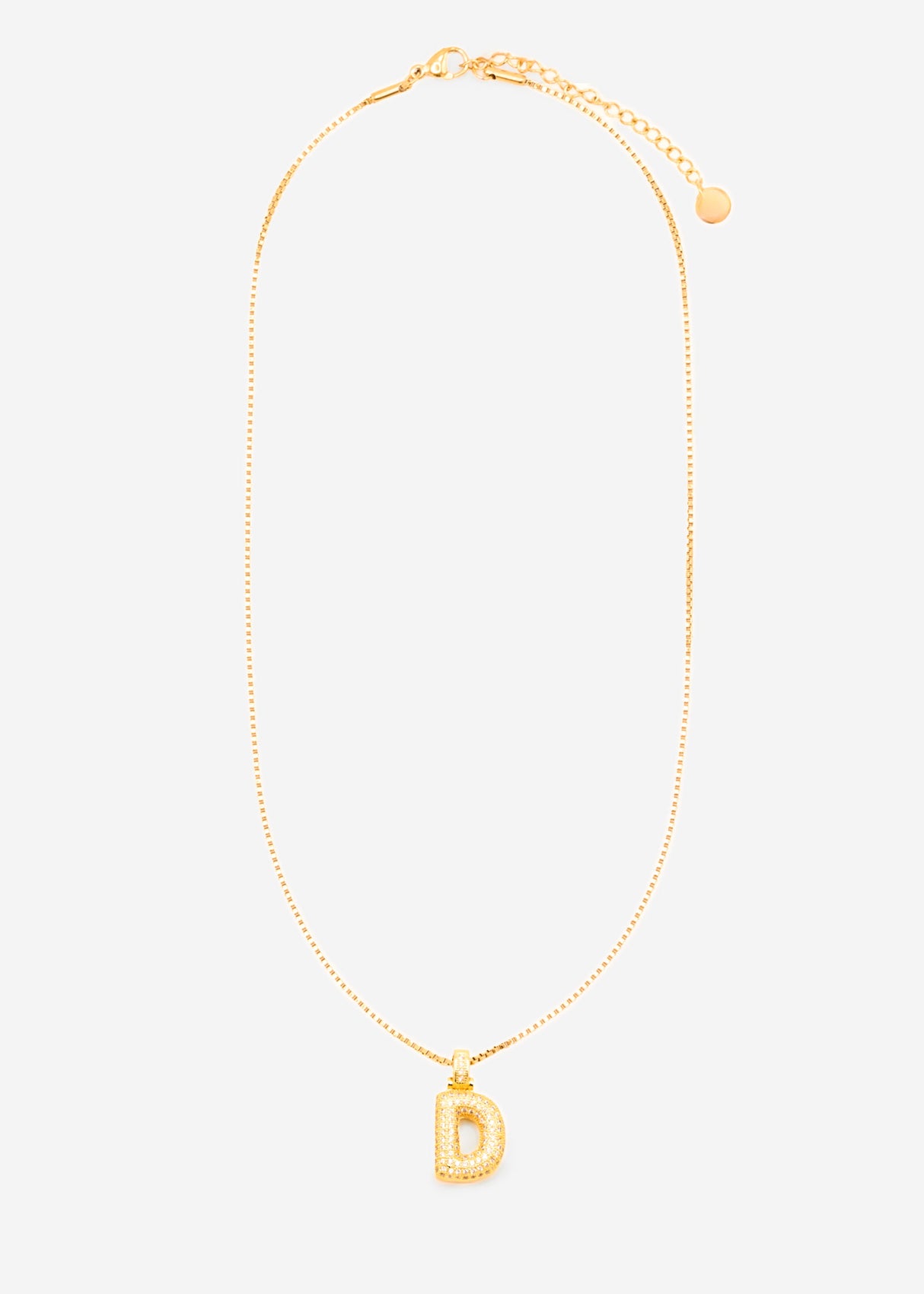 Letter necklace - D - gold