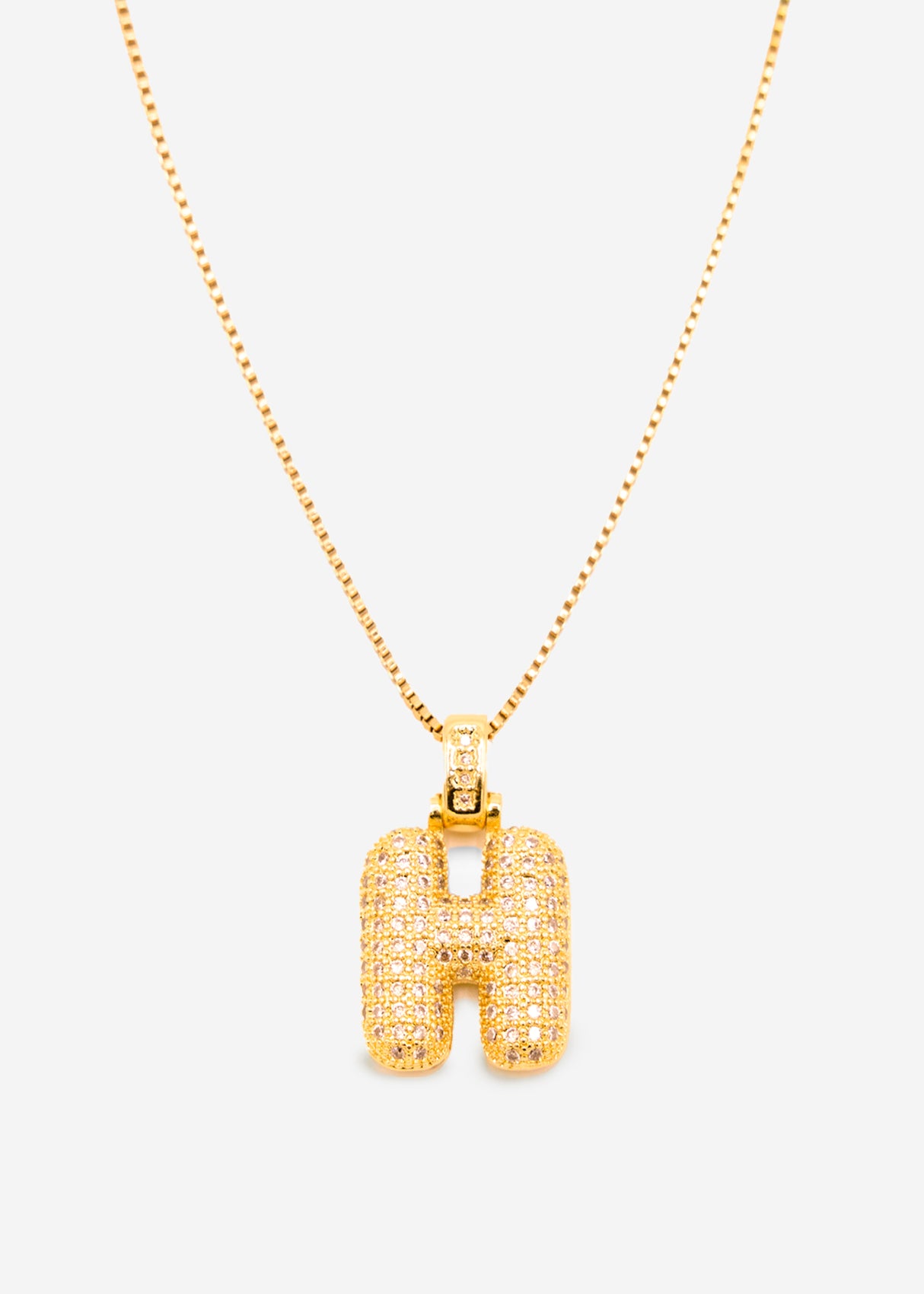 Letter necklace - H - gold
