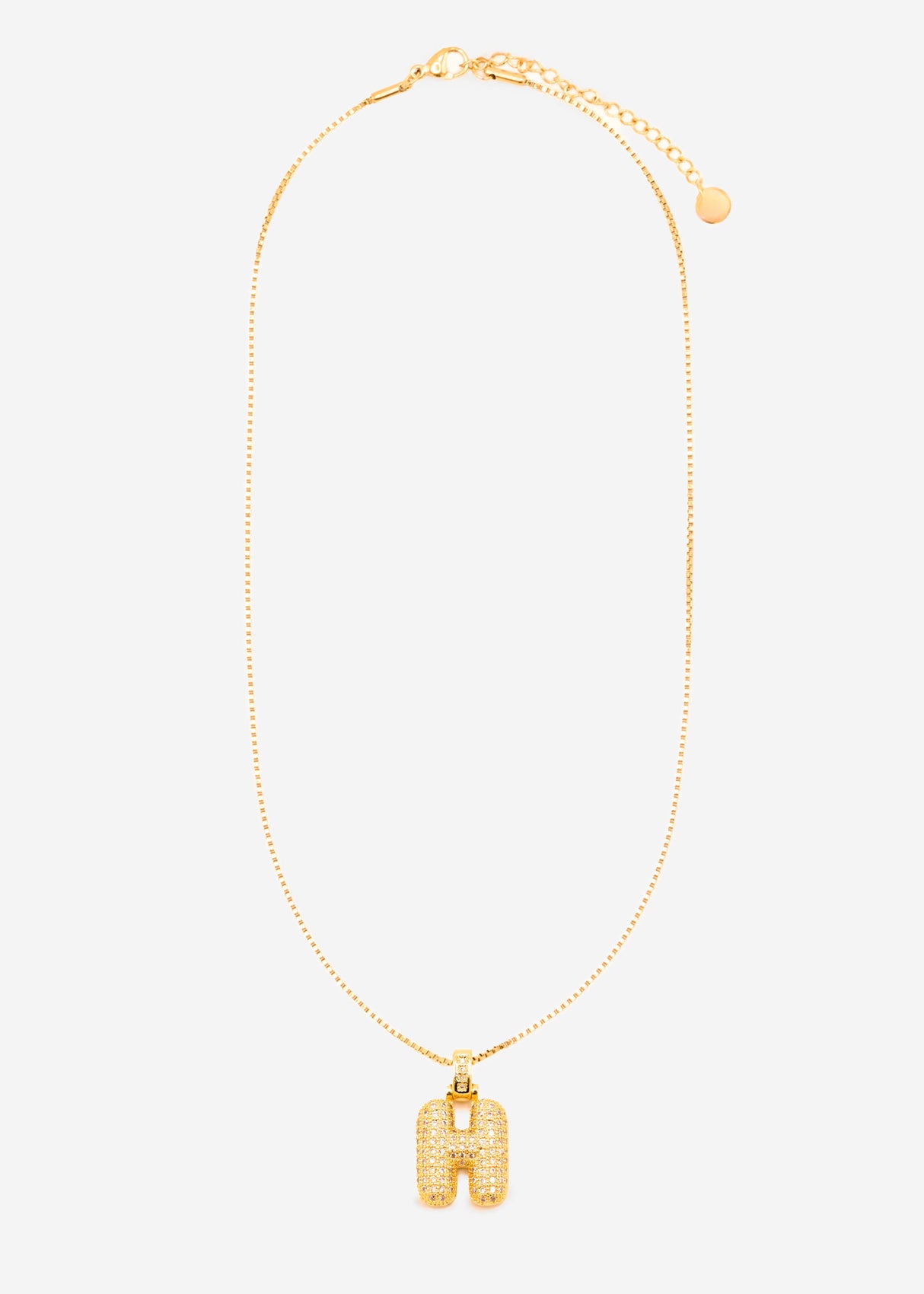 Letter necklace - H - gold