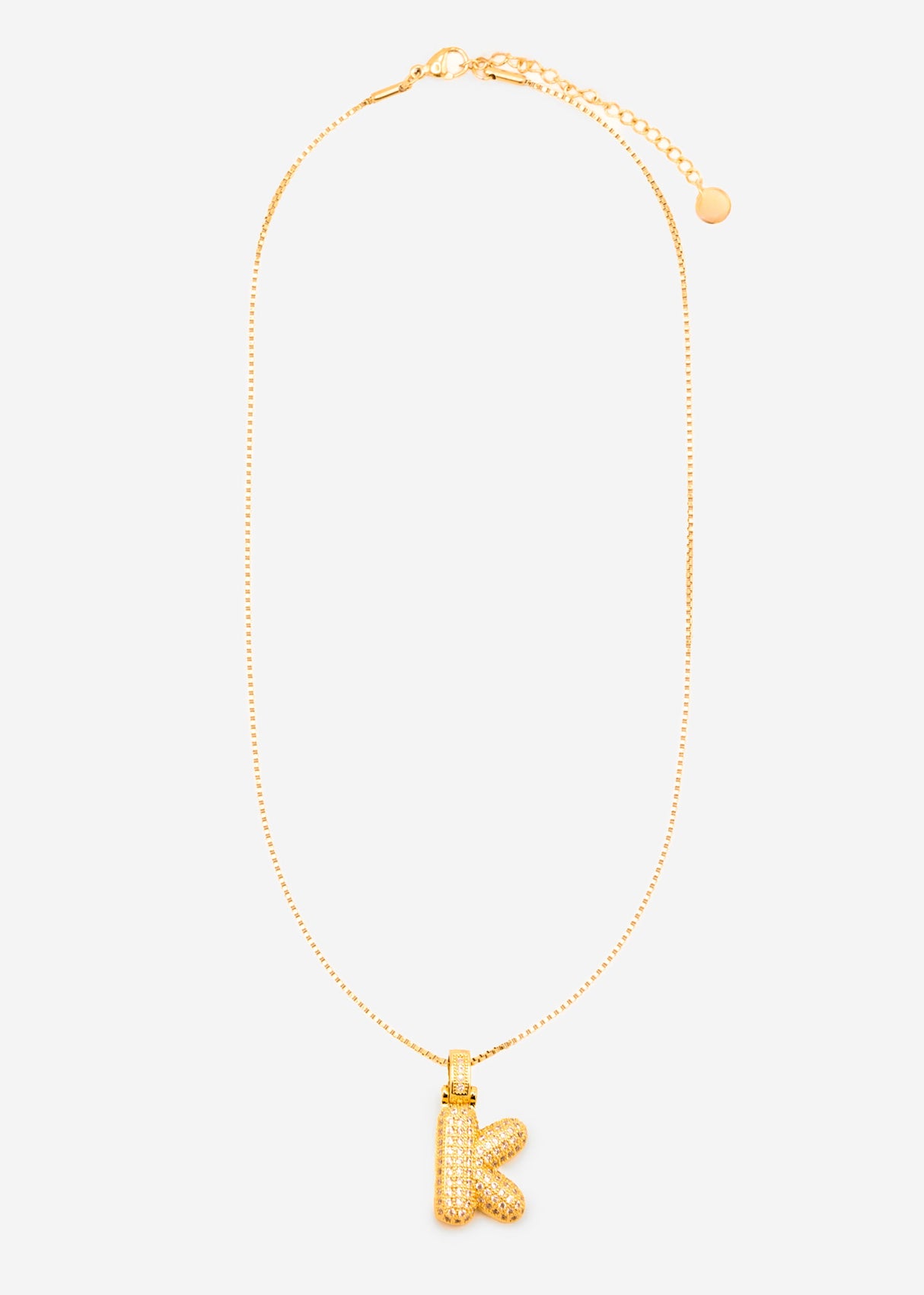 Letter necklace - K - gold