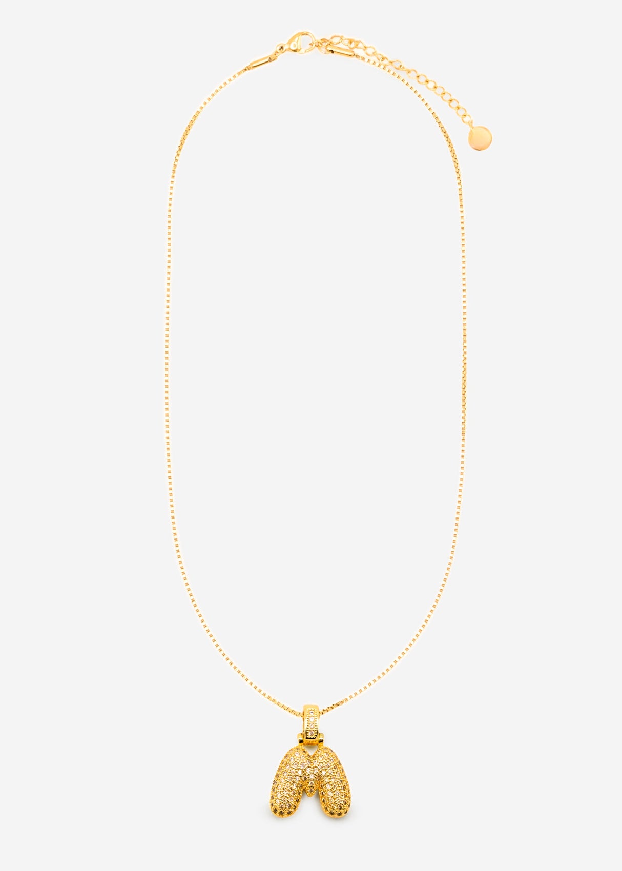 Letter necklace - M - gold