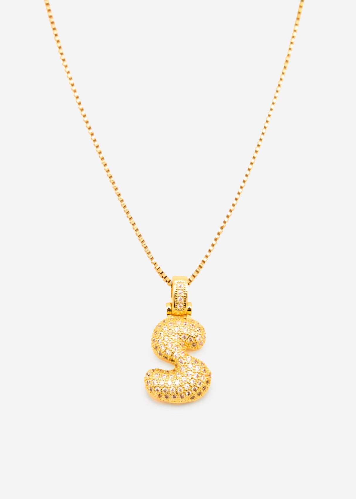 Letter necklace - S - gold