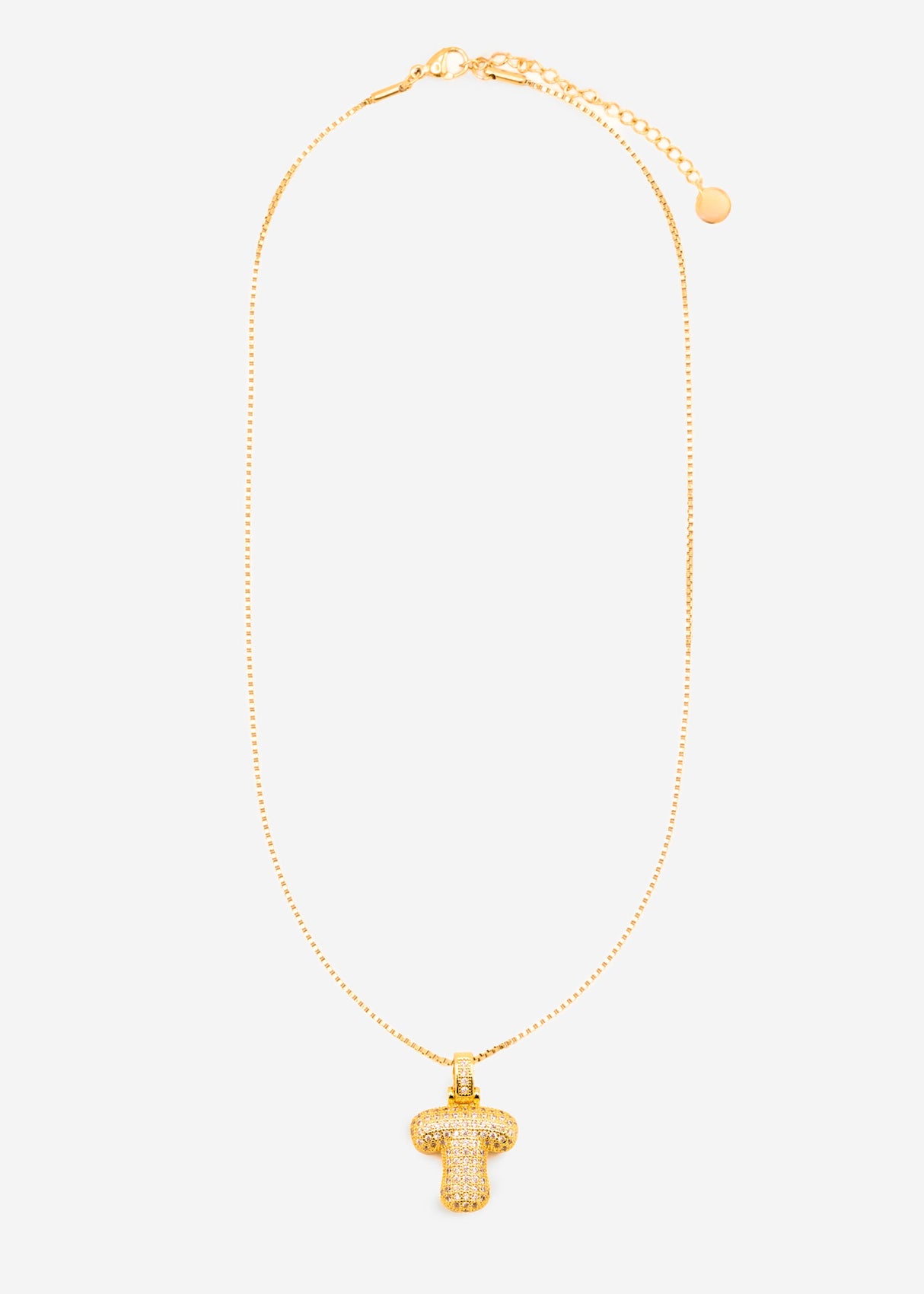 Letter necklace - T - gold