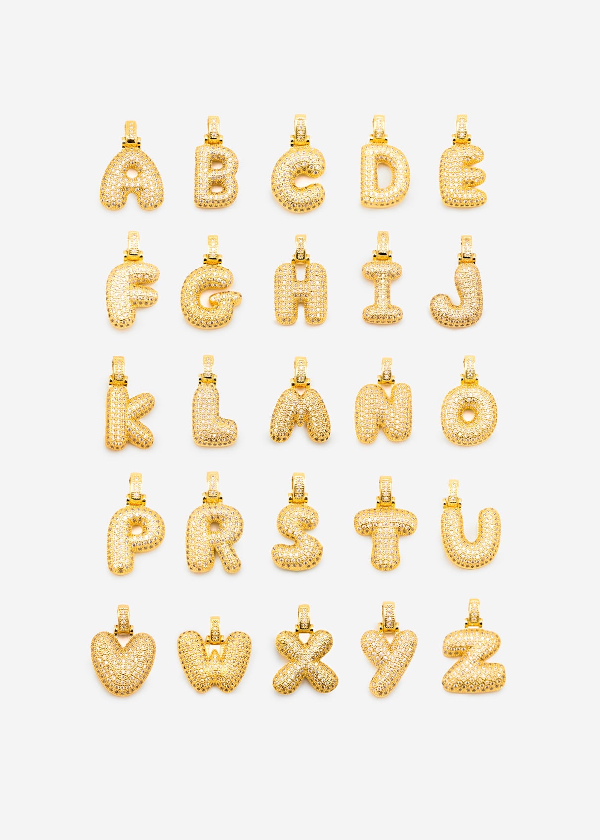 Letter necklace - U - gold