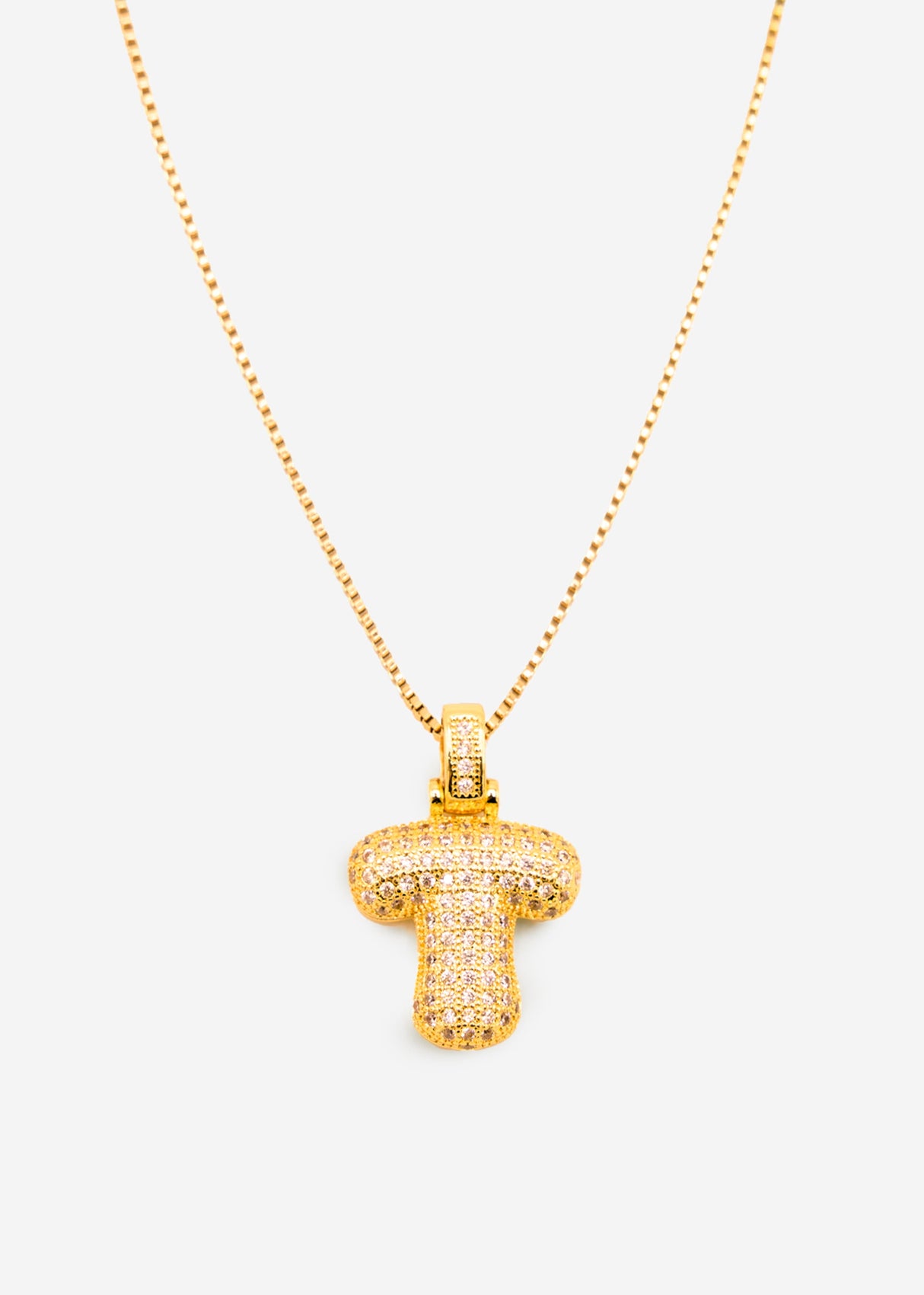 Letter necklace - T - gold