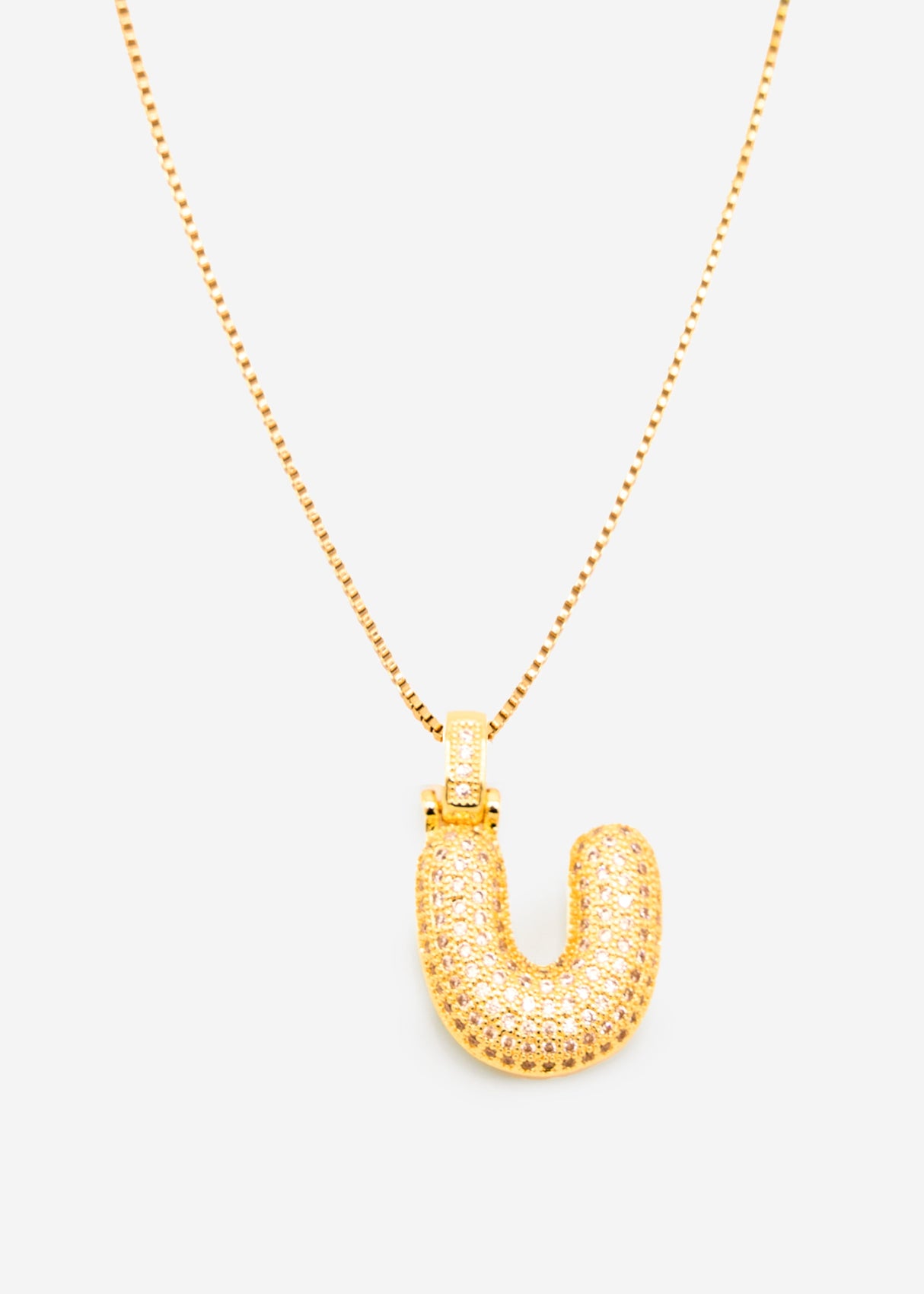 Letter necklace - U - gold