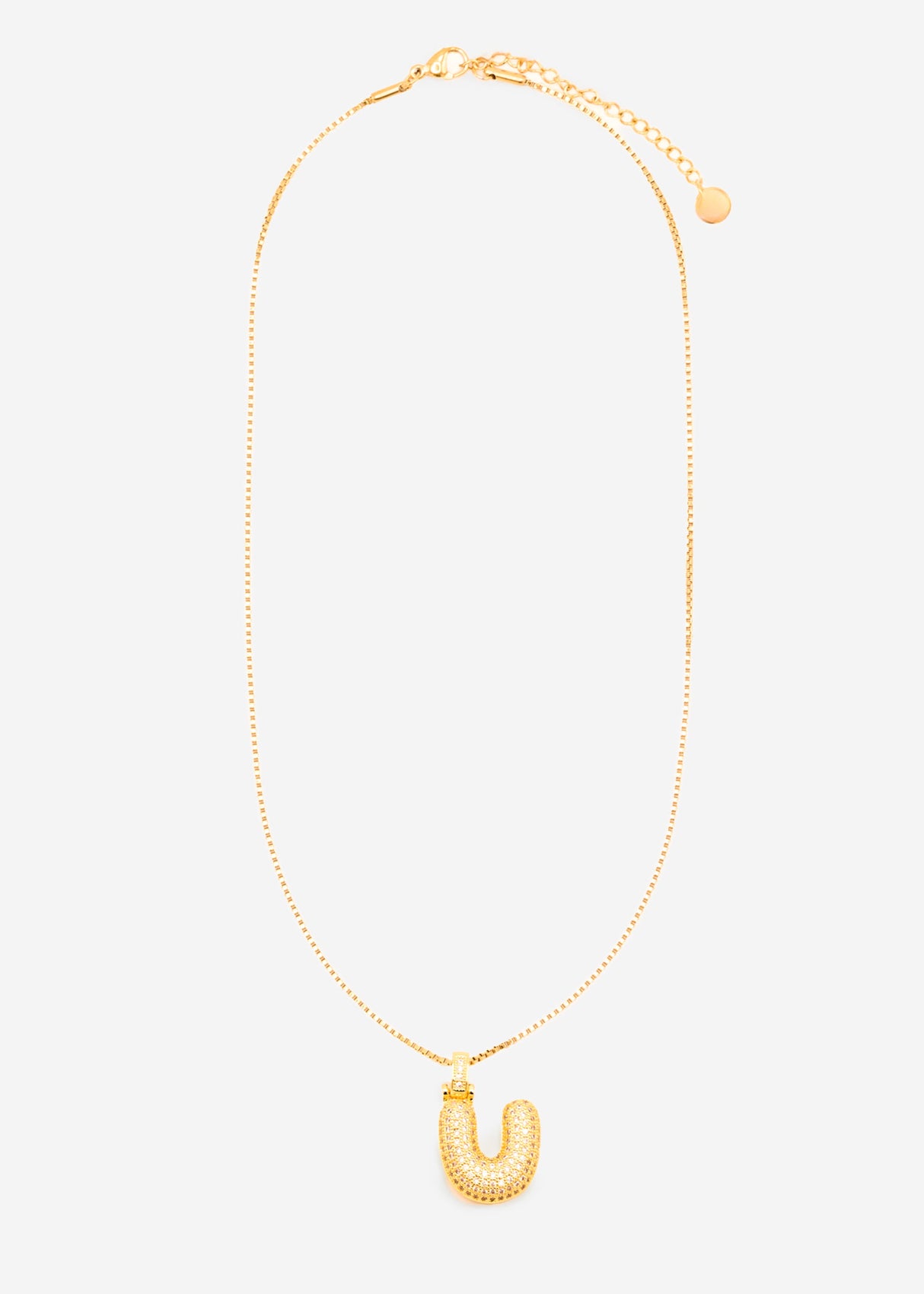 Letter necklace - U - gold