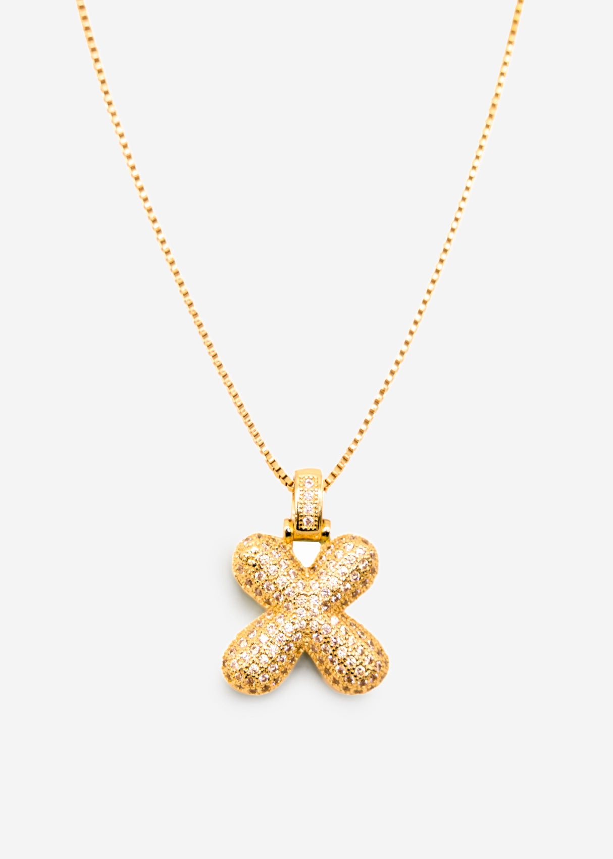 Letter necklace - X - gold