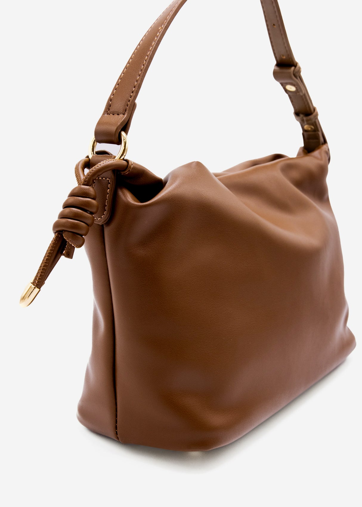Bucket bag made of synthetic leather - brown