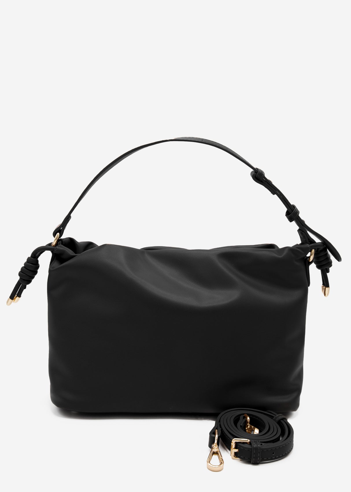 Bucket Bag aus Kunstleder - schwarz