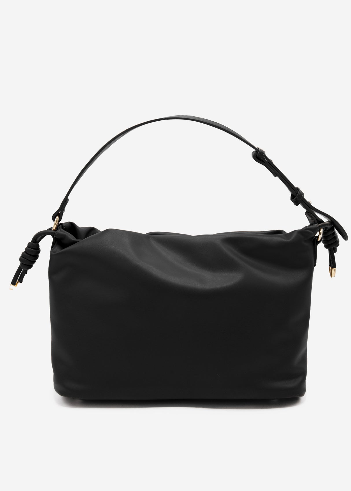 Bucket Bag aus Kunstleder - schwarz