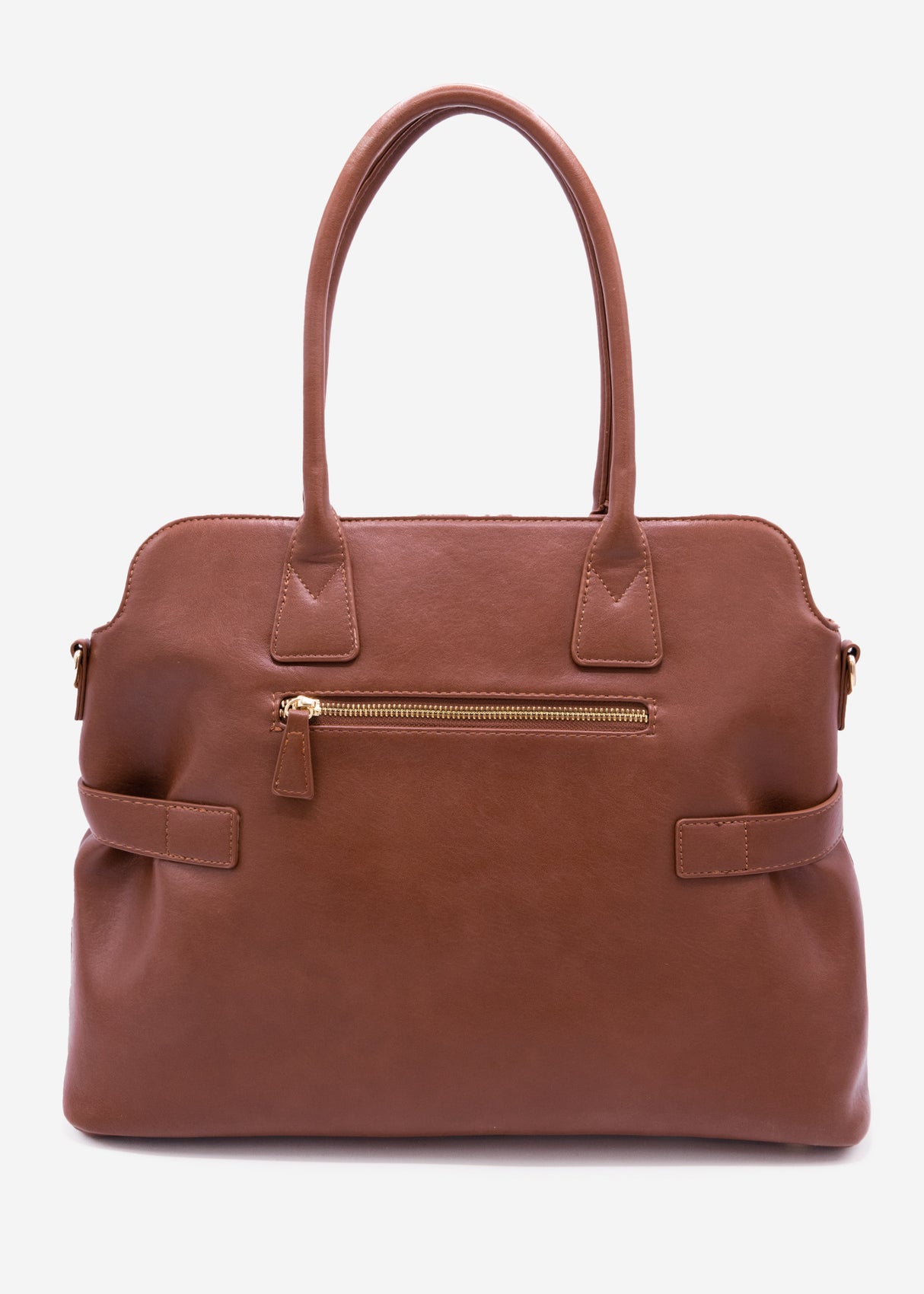 Business Handtasche mit Zierschnalle - dunkelbraun