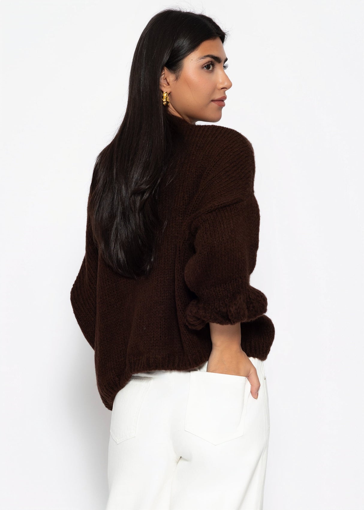 Cardigan mit 3/4-Ärmeln - braun