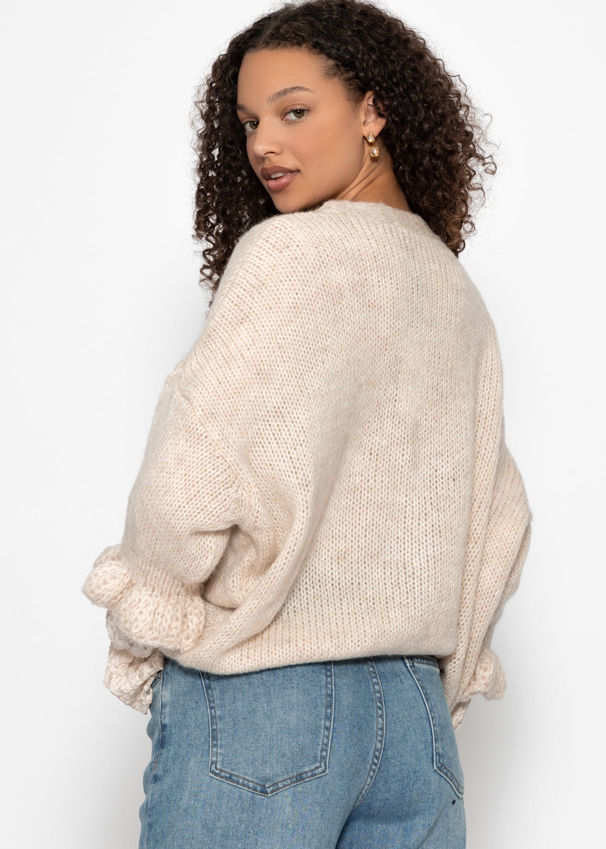 Cardigan with 3/4 sleeves - off-white