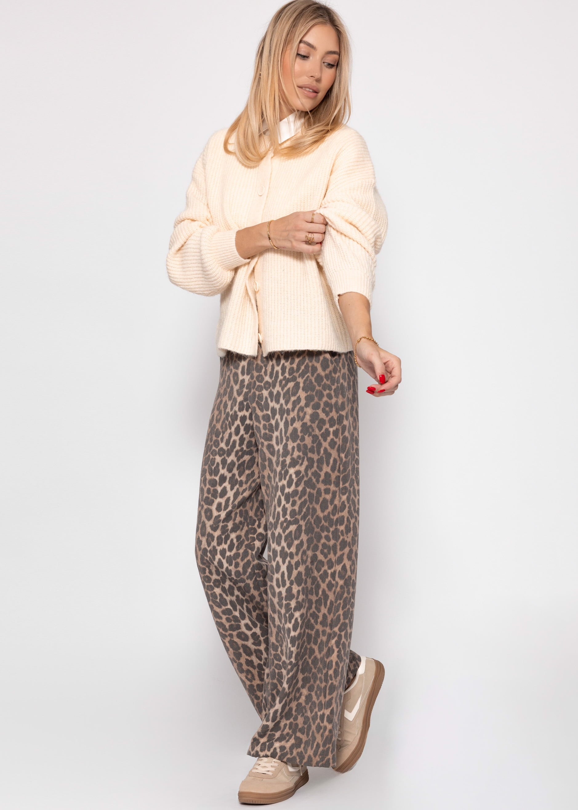 Cardigan mit Rundhalsausschnitt - offwhite
