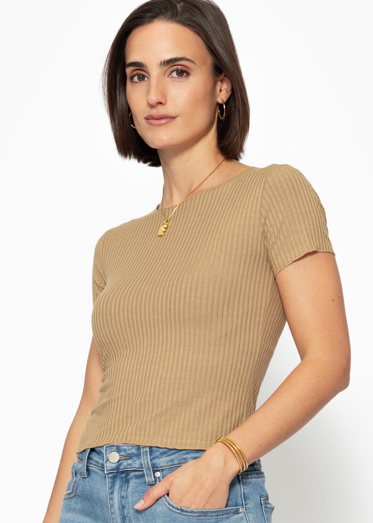 Crop-Shirt - braun