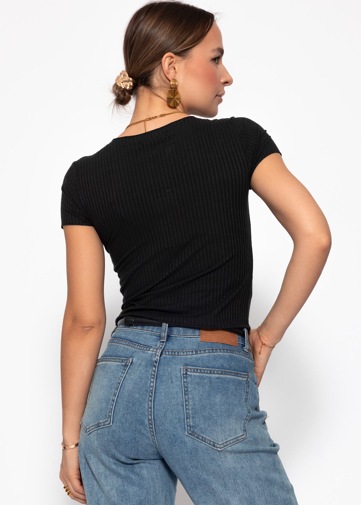 Crop shirt, black