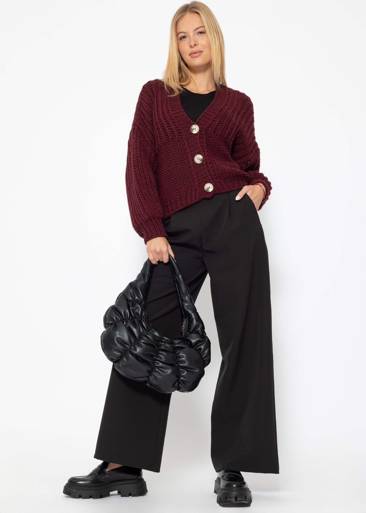 Doppellagiges, geripptes Tank Top - schwarz