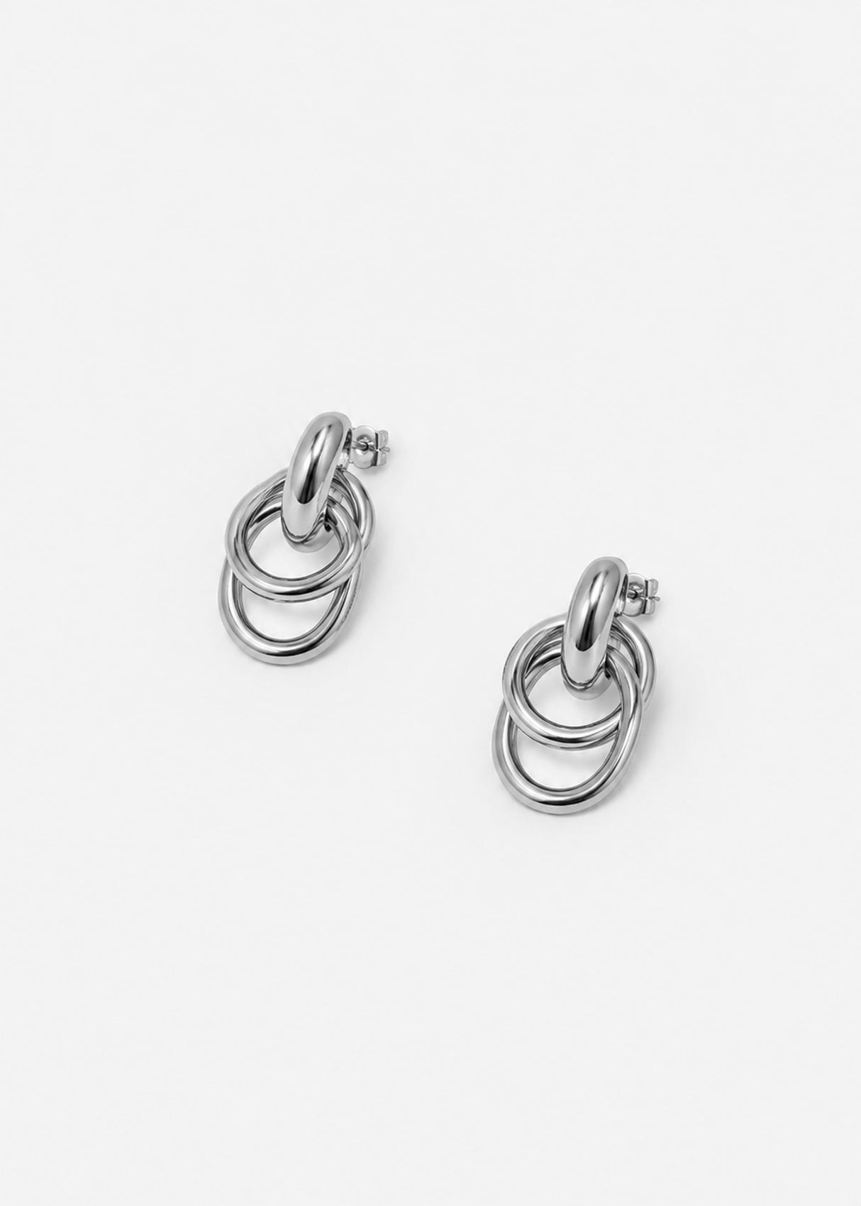 Doppelring Ohrring - silber