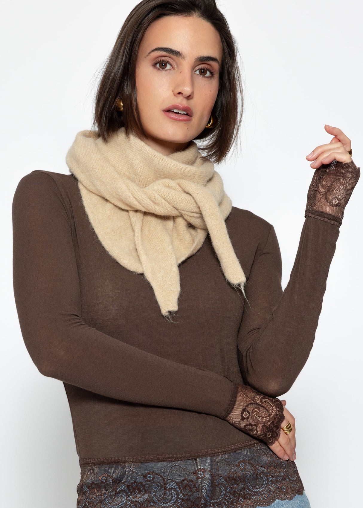 Dreiecksschal - beige