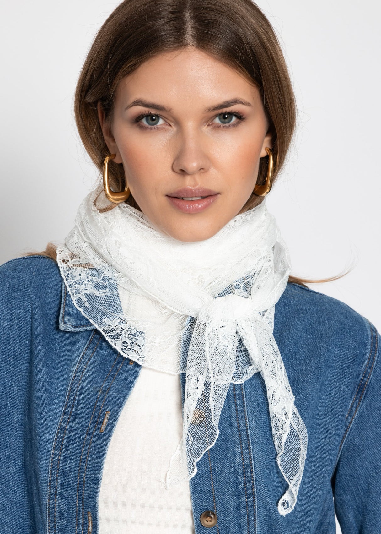 Dreieckstuch aus Spitze - offwhite