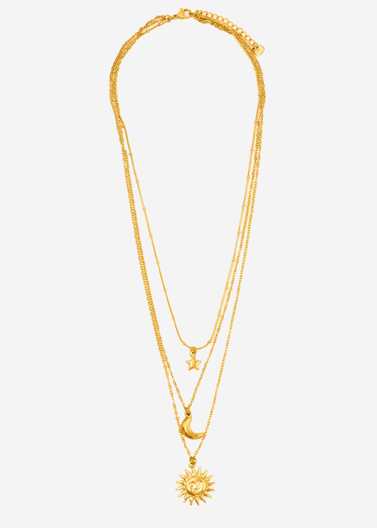 Dreifache Layering Halskette - gold