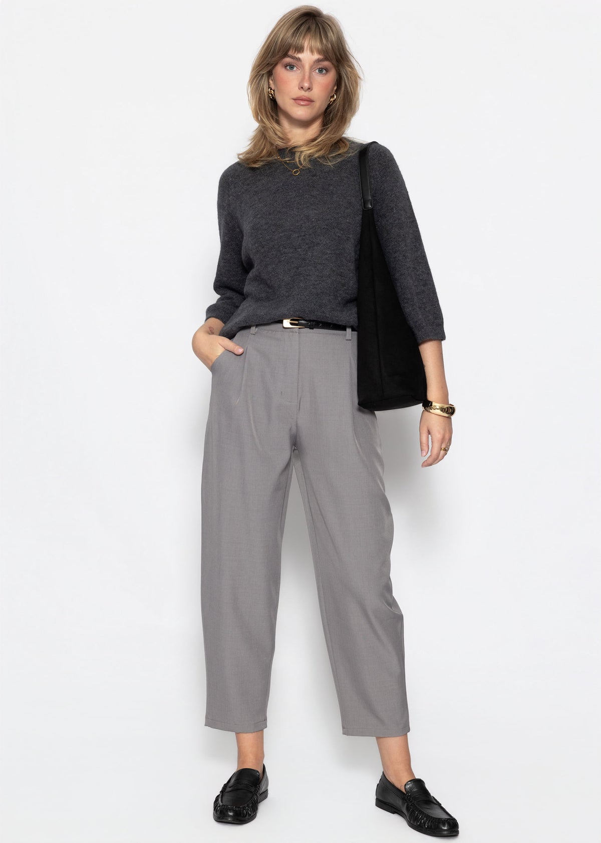 Elegante Karottenhose - grau