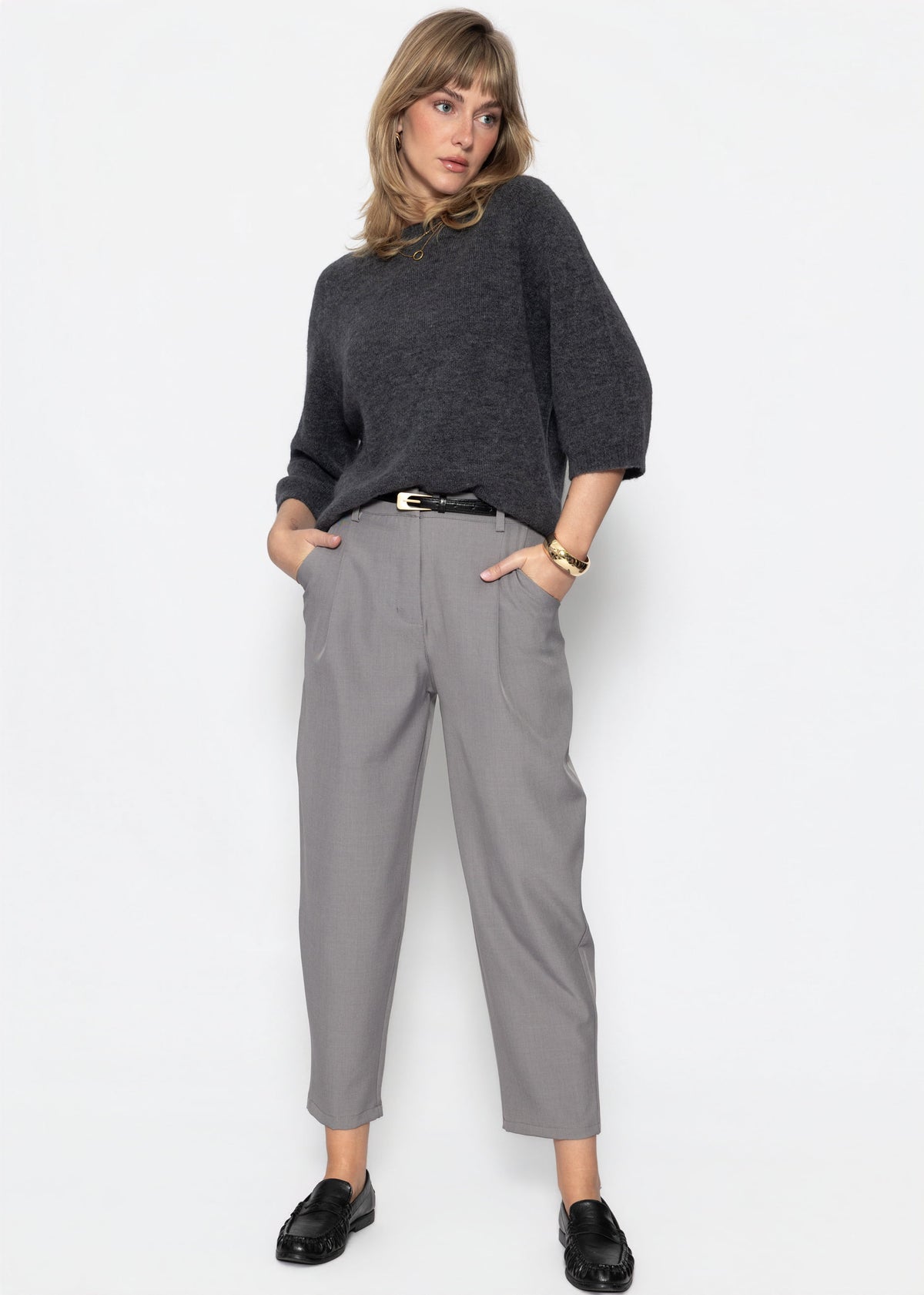 Elegante Karottenhose - grau