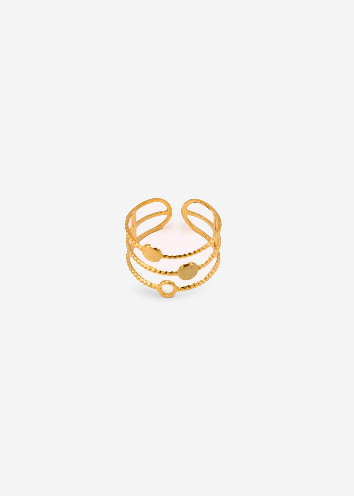 Delicate ring with circle design - gold