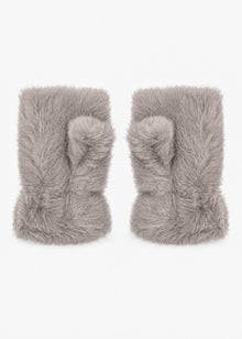 Fingerlose Plüschhandschuhe - taupe