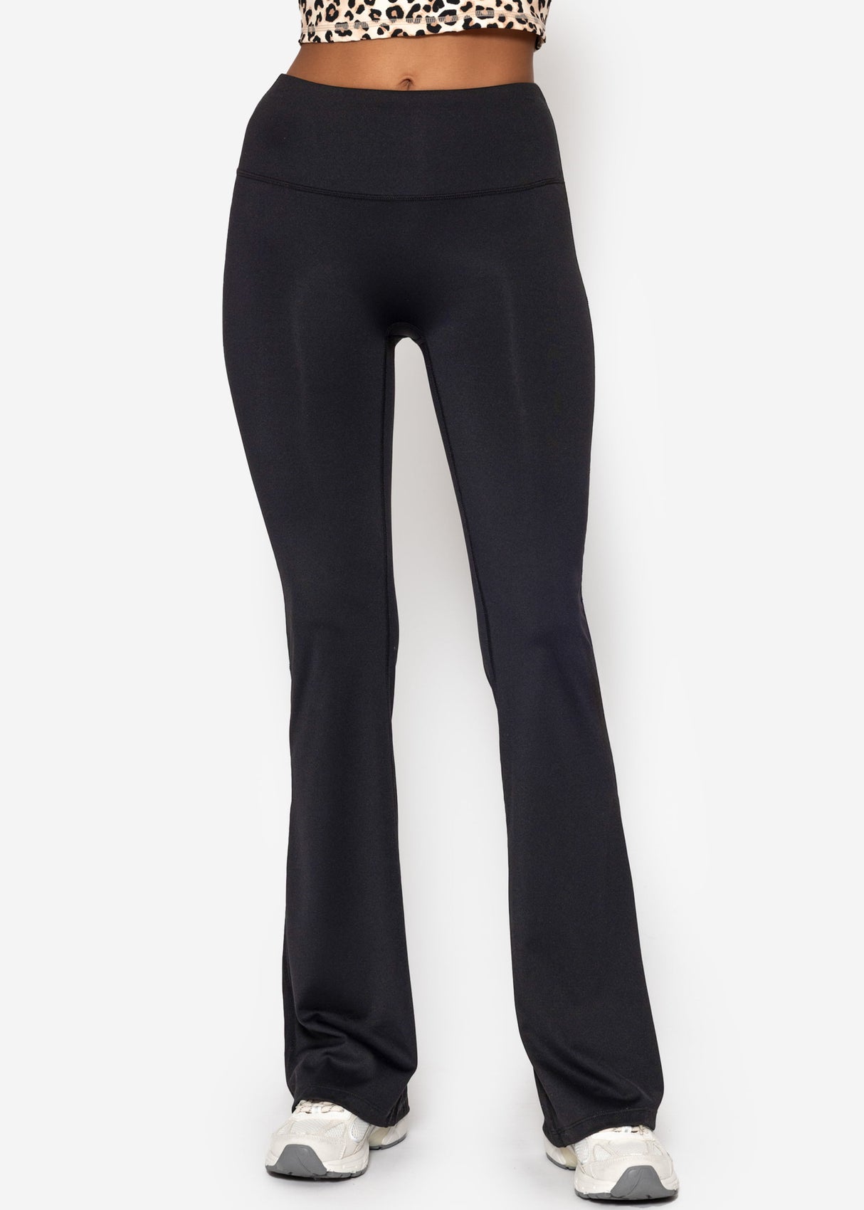 Flare Sportleggings - schwarz