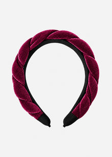 Geflochtener Samthaarreif - burgundy