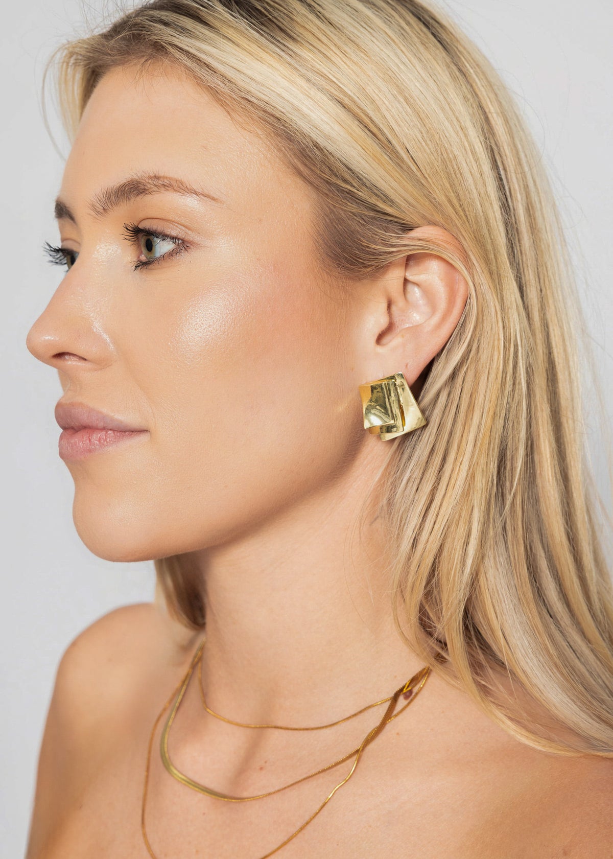 Geometrische Statement Ohrringe - gold